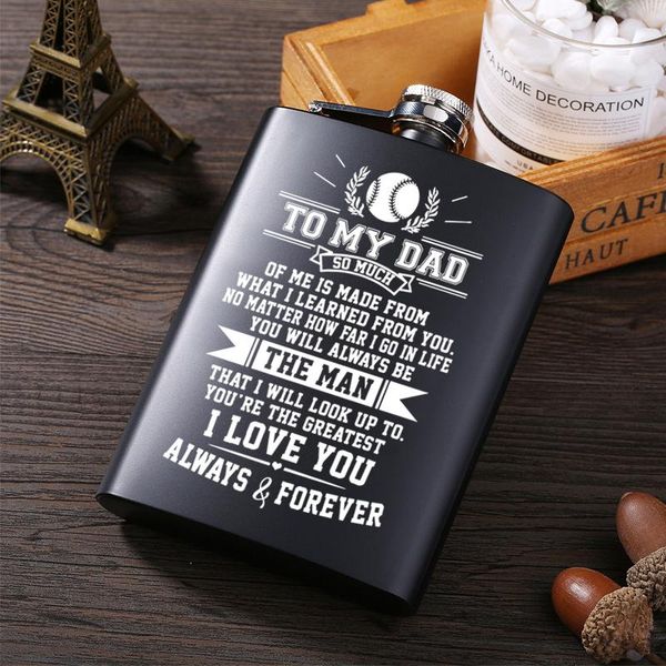 

to my dad personalized alcohol flasks design stainless steel mini hip flask camp outdoor portable whiskey water bottle