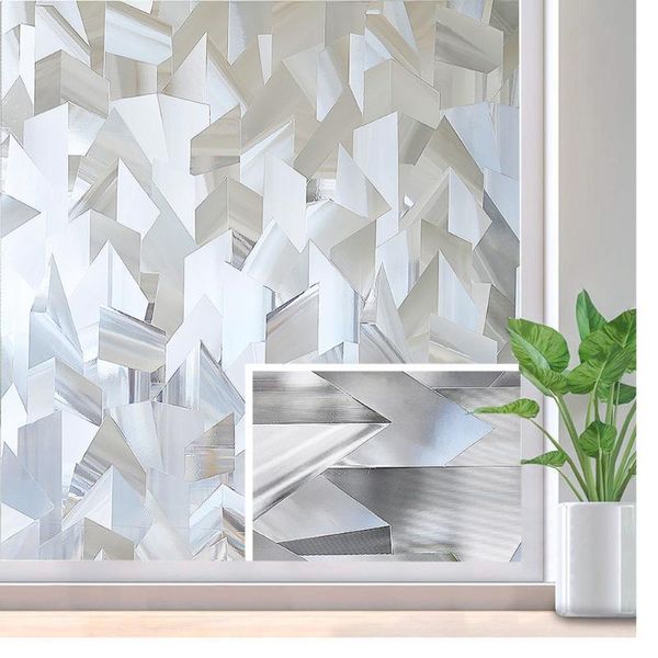 

window stickers lukcyyj film privacy, 3d self-adhesive film, static cling door covering, uv blocking heat control glass