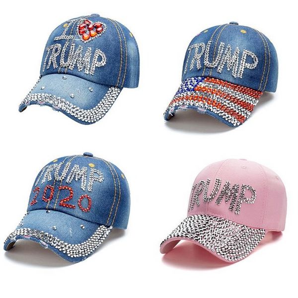 2020 ABD Başkanı Seçim Parti Şapka Donald Trump Biden için Amerika Tutmak Büyük Beyzbol Şapkası Rhinestone Snapback Şapkalar Erkekler Kadınlar X496M