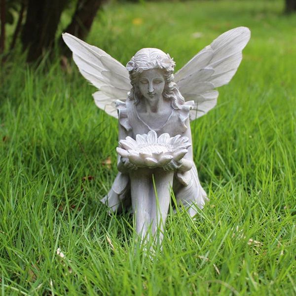 

garden decorations angel sculpture multifunctional eye-catching realistic looking resin bird feeder statue supplies for home