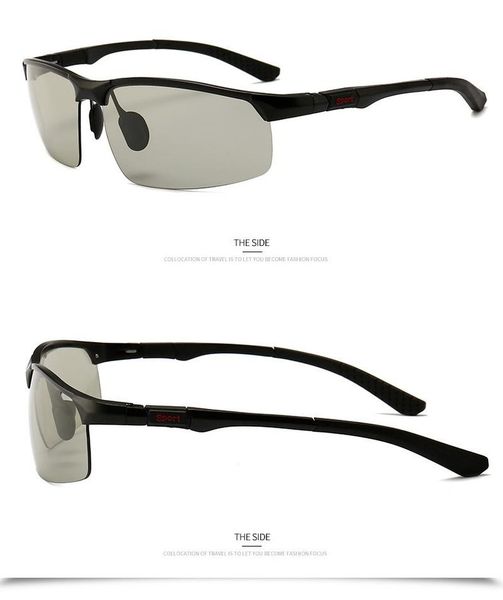 

sunglasses pochromic reflective lenses men's outdoor sports aluminum-magnesium driving, White;black