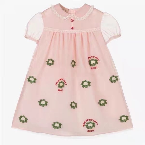 

pink girl lace dress baby toddler fashion flower dresses clothe sets kid fashion summer clothes 90-150 cm ship, Red;yellow
