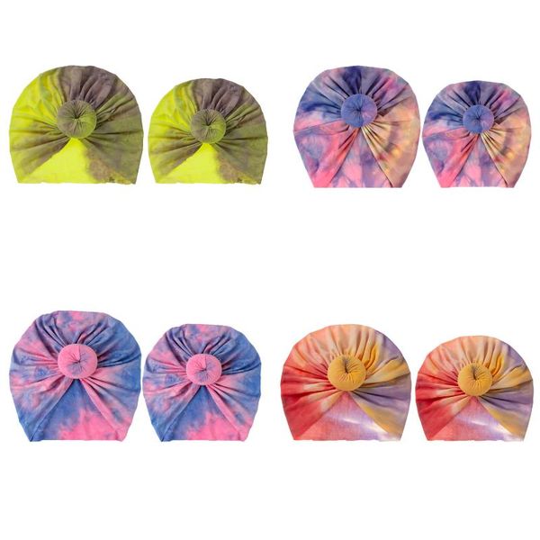 

caps & hats baby fetal cap child pullover tie dye donut elastic, Yellow