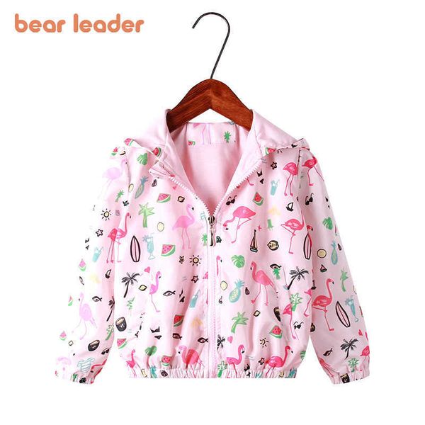 

bear leader kids girls cartoon print fashion clothes autumn baby hooded cute jackets spring casual coats children outerwear 2-6y 210708, Blue;gray