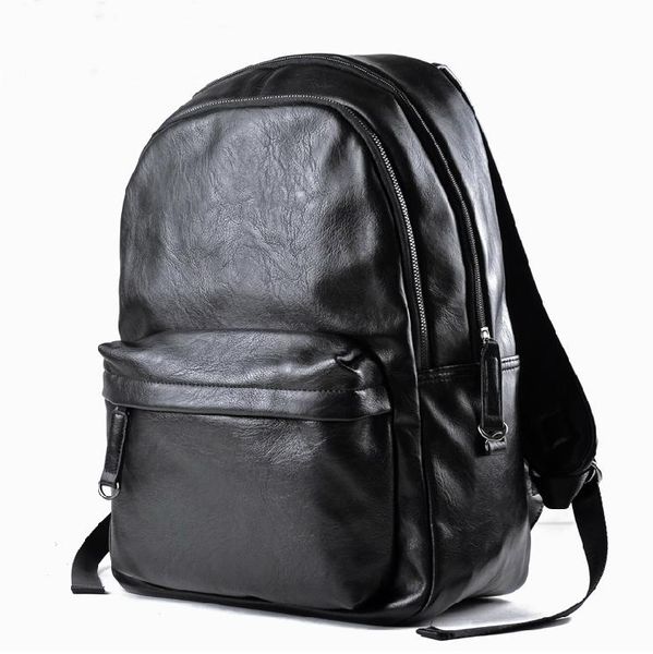 

backpack large travel teenagers school book bag leather male leisure men lap14"