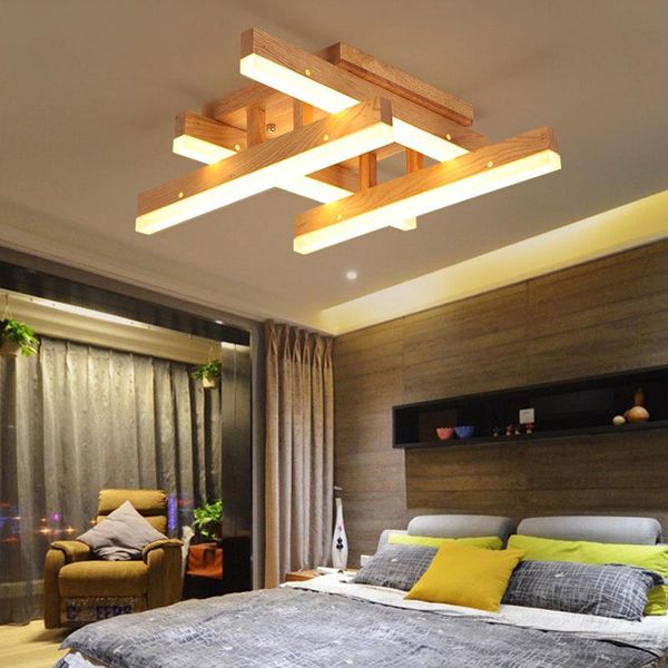 

ceiling lights modern solid wood lamp led acrylic lampshade light fixture for living room bedroom dinning