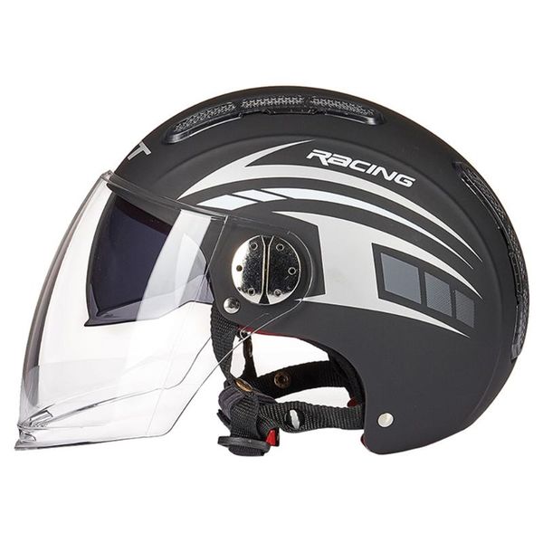 

motorcycle helmets black helmet biker motorbike crash moto for men women dual lens open face riding racing