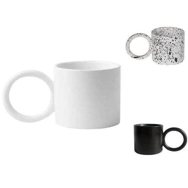 

big earring cup handle coffee mug high temperature resistant ceramic mugs home office water tea cups
