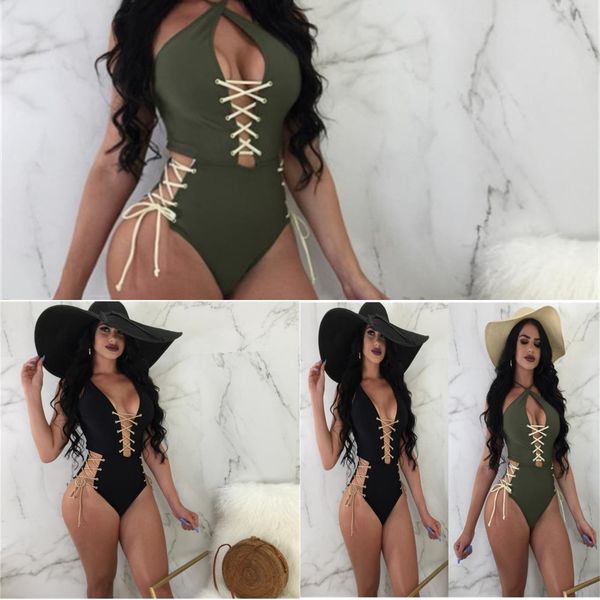 

factory7spk neck new one in piece swimsuit spring with 2020, White;black