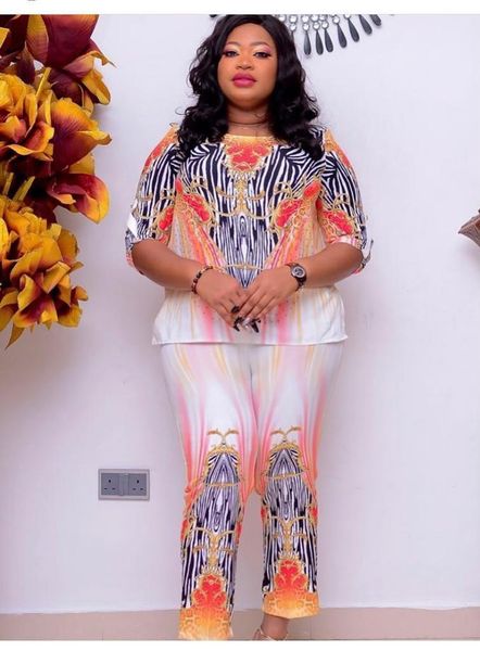 

ethnic clothing african clothes for women 2021 summer printing long sleeve two pieces sets and pant suit, Red