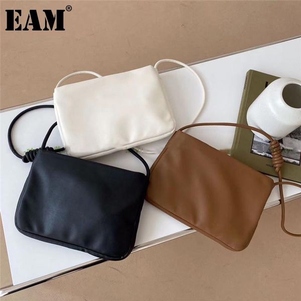 

[eam] women retro brief soft quality pu leather flap personality all-match crossbody shoulder bag fashion tide 2021 18a2894 cross body