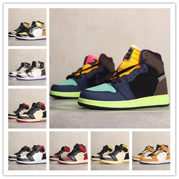 

basketball shoes 1s mid gold black patent leather red yellow walking outdoor trainers mens&womens silver running sneakers