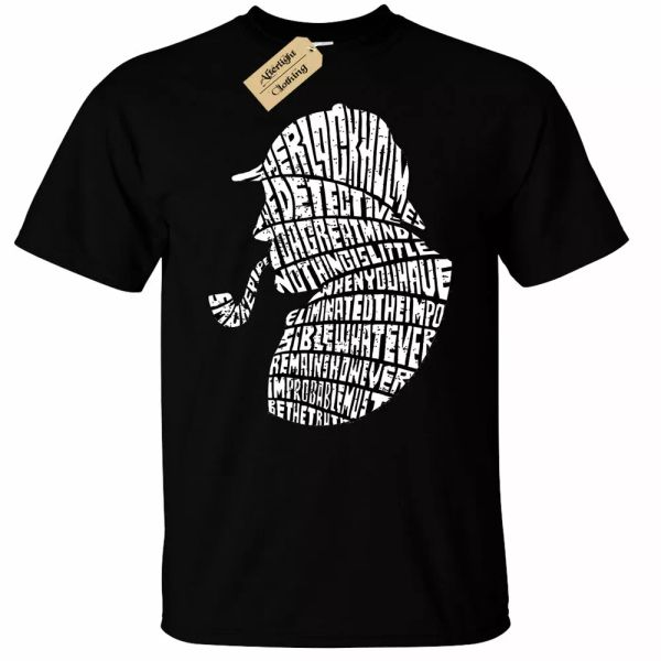 

Sherlock holmes watson t-shirt elementary school man, White;black