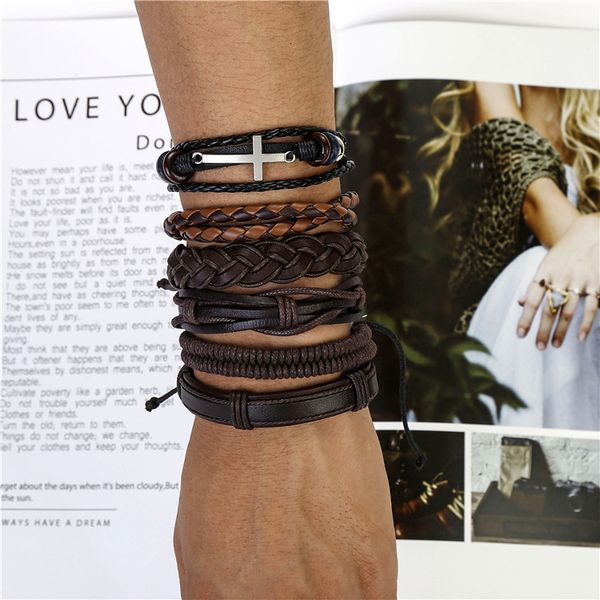 

design bracelet fashion woven suit leather for men, Golden;silver