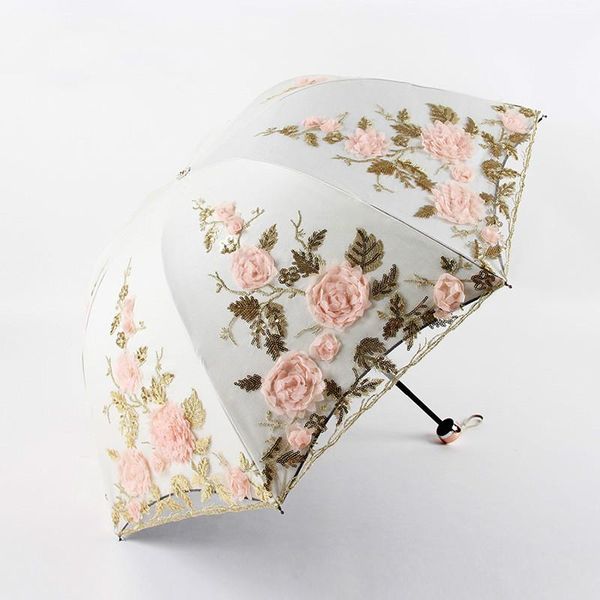 

umbrellas lace uv protection women umbrella flower girl female windproof waterproof sun sunny rainy summer pocket travel parasol
