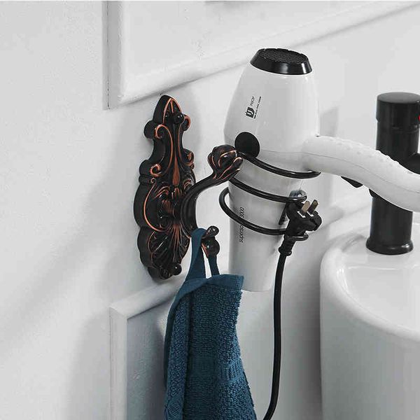 

bathroom shelves shees hair dryer holder wall mount blower brass accessories bronze shelf wf-88820 emkr