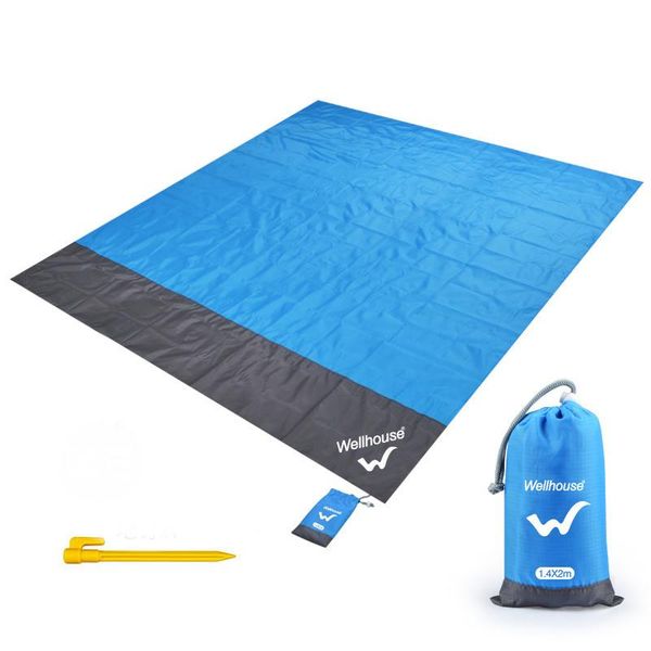 

outdoor pads 210x200 folding beach mat sandless portable blanket large camping pocket picnic