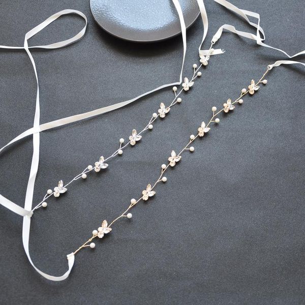 

hair clips & barrettes gold color crystal headbands wedding women bridal pearl head decoration ornament elegant tiara, Golden;silver