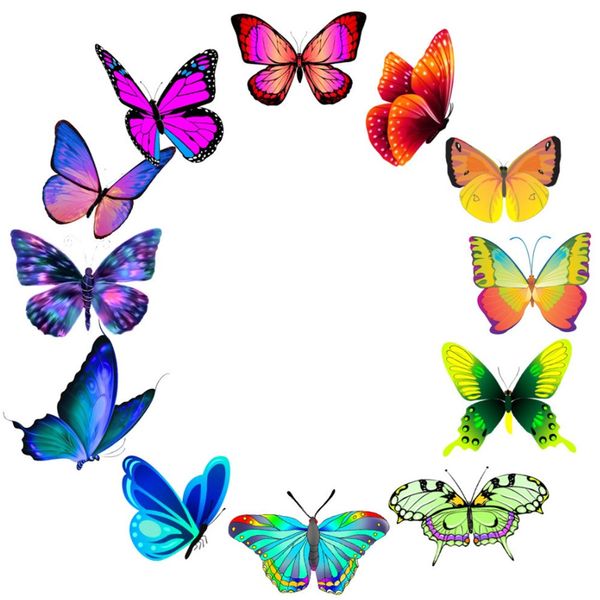 Packung mit 50 Stück Großhandel mit bunten Schmetterlingsaufklebern für Gepäck, Skateboard, Notebook, Helm, Wasserflasche, Autoaufkleber, Kindergeschenke