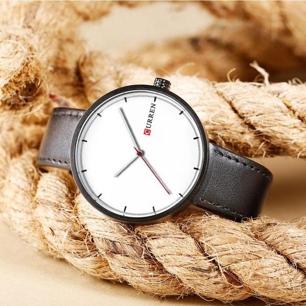 

wristwatches clearance sale curren quartz watches for men leather strap male business men's clock reloj hombres, Slivery;brown