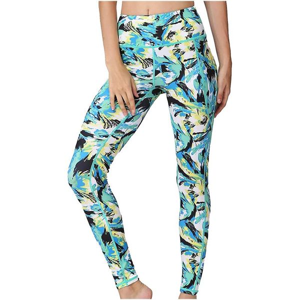 

women's leggings women sport print mid thigh stretch cotton span high waist long active push-up majtki damskie #t2g, Black