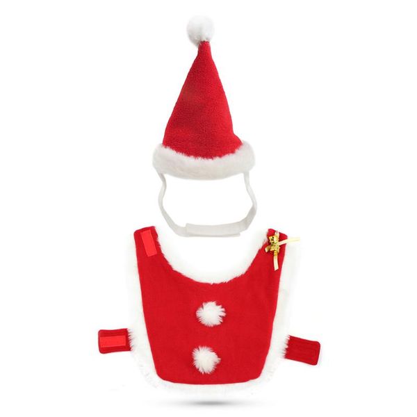 

cat costumes christmas dog clothes set small cloak santa claus costume pet kitten clothing warm hat shawl with neck bell