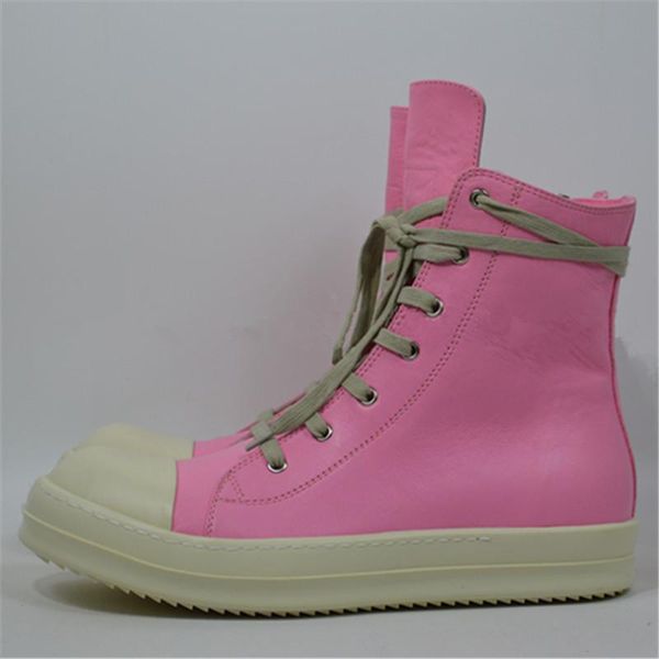 

21ss tpu fragrant sole customized pink leather rock boots high luxuy lace up trainer sneakers shoes, Black