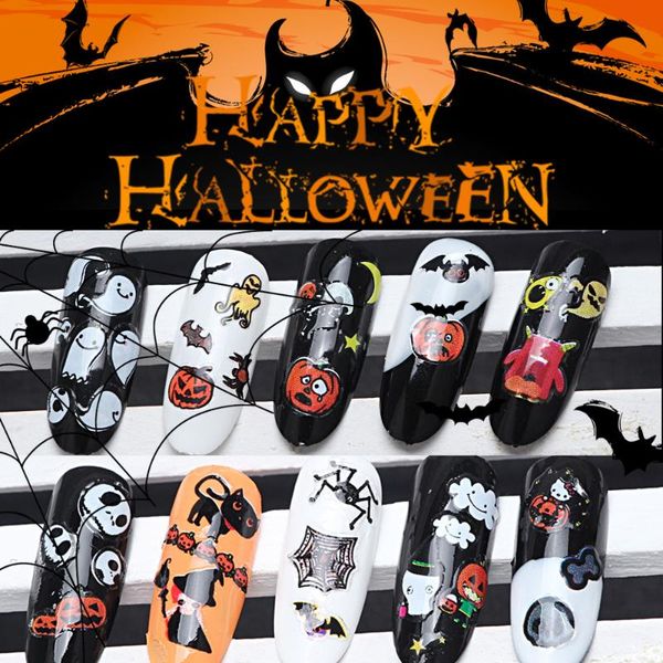 

stickers & decals 1pc cute halloween series 3d witch black cat pumpkin ghost nails diy nail art decoration for manicure qj913-924