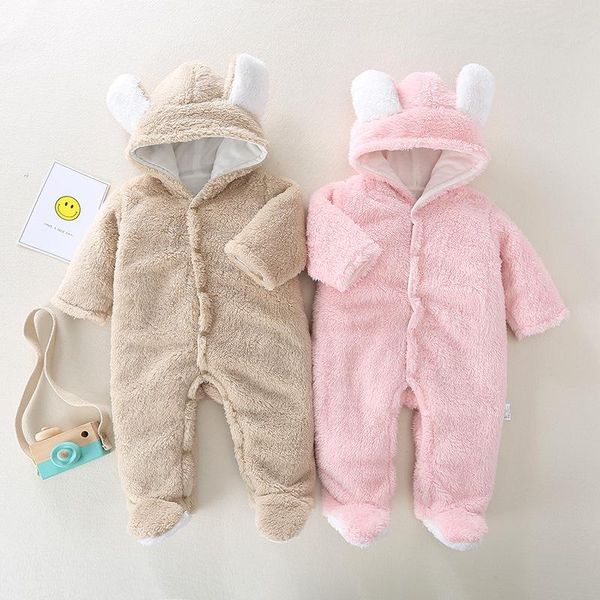 

footies baby winter rompers for borns jumpsuit roupa clothes overalls children hoodies thicken outwear infant costume 0-12m, Blue
