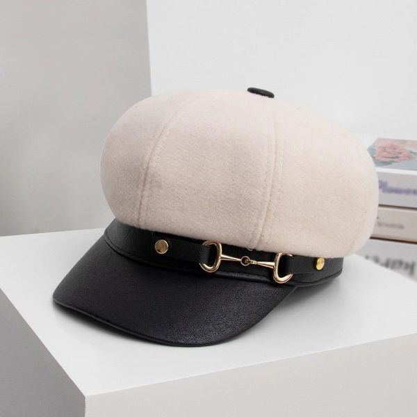 

beanies 2021 berets for women spring winter female cap navy hat fashion casual octagonal retro hats women's kepi autumn