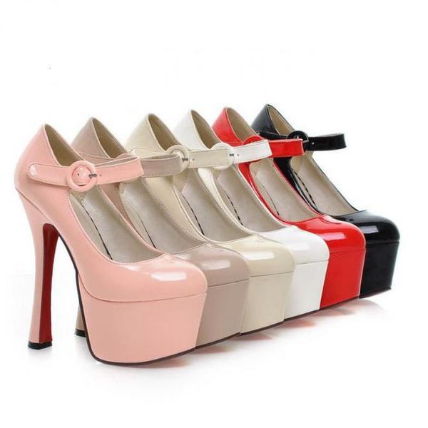 

fashion 15cm super high thin heel platform night club women's shoes, Black