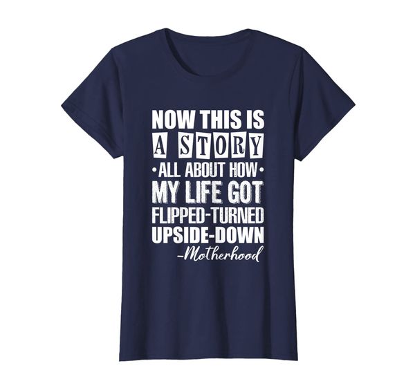 

womens how my life got flipped turned upside-down motherhood t-shirt, White;black