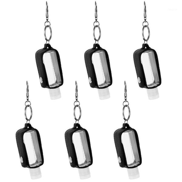 

storage bottles & jars 6pcs travel keychain holder set refillable pu leather
