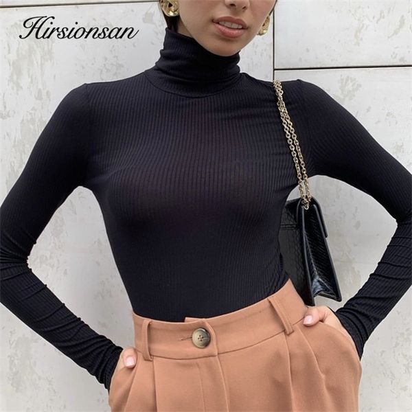 

hirsionsan elegant basic knitted sweater women 2021 bottoming skinny female warm knitwear casual pullovers ladies solid jumper, White;black