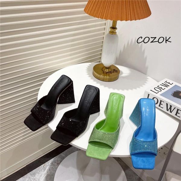 

slippers women 2021 black bling shoes for casual outside heels