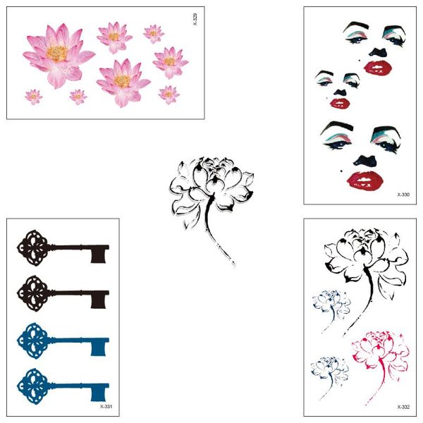 

temporary tattoos wholesale 100 piece/lot tattoo sticker boy girl body art water transfer stickers fake small pattern 25 models