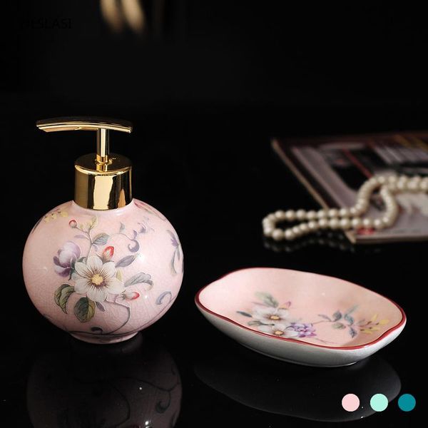 

courtyard portable ceramic home el bathroom set supplies soap dish storage plate shampoo shower gel lotion bottle ornaments bath accessory
