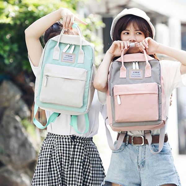 

backpack korean patchwork women large capacity bags for students fashion vintage mochilas