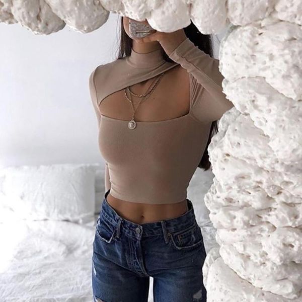 

women's t-shirt fashion spring autumn long sleeve ladies girls t-shirts femme crop women cropped short, White