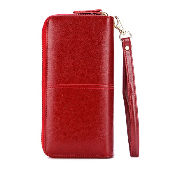 

women leather purse cow business handbag pouch cellphone bag wallets, Red;black