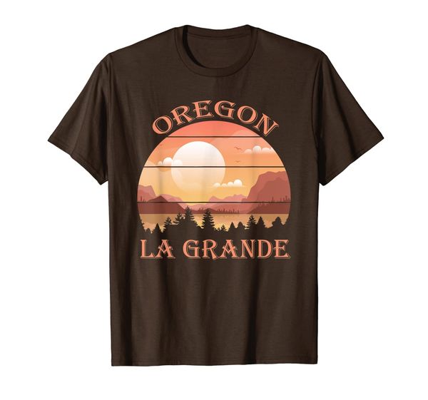 

La Grande Oregon Mountain Graphic Sunset T-Shirt Souvenir, Mainly pictures