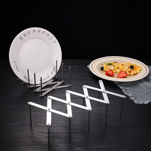 

hooks & rails 1pc stainless steel spoon plate holder kitchen rack dish tray for pot lid extended storage accessories
