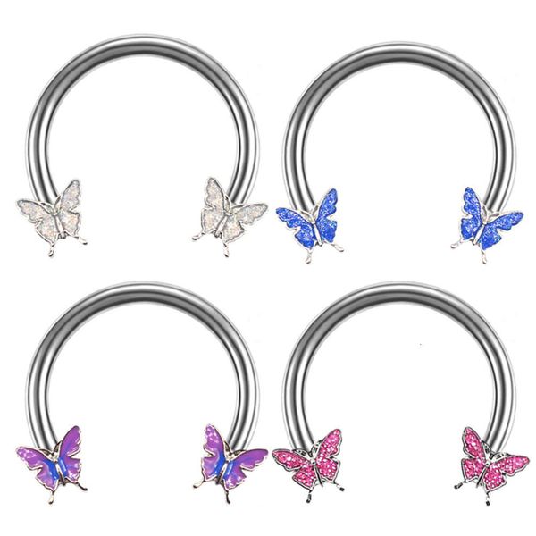 

gaby butterfly horseshoe ring earring earbone nail 1.2 * 10 human body puncture jewelry