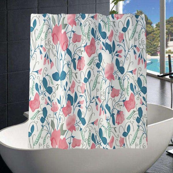 

shower curtains curtain rose pattern waterproof bath for bathroom home el