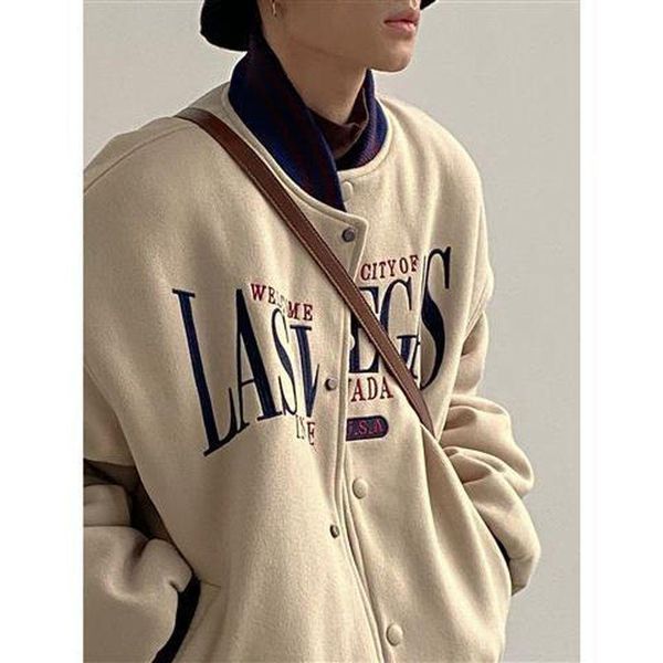 

men's jackets hip hop varsity jacket men women 2021 spring autumn korean loose baseball uniform embroidered lovers cool streetwear, Black;brown