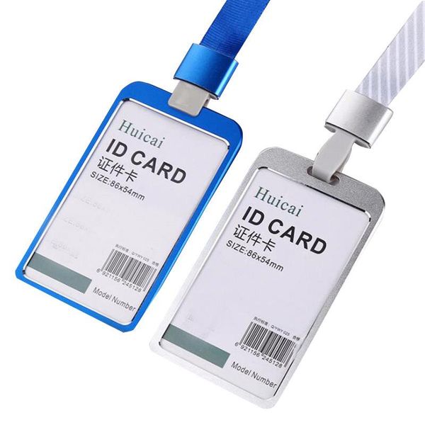 

card holders men women id bank holder wallet cute students bus case metal identity badge lanyard protector cards cover, Brown;gray