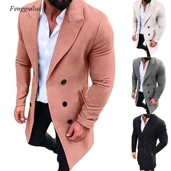 

men's jackets winter solid color fashion coat windbreaker warm jacket long, Black;brown