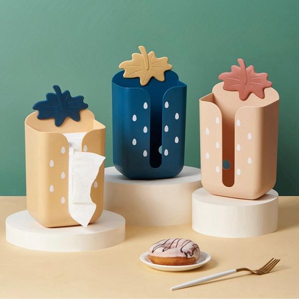 

tissue boxes & napkins 1pc wall mounted self adhesive box napkin holder rack plastic garbage bag dispenser car hanging organizer