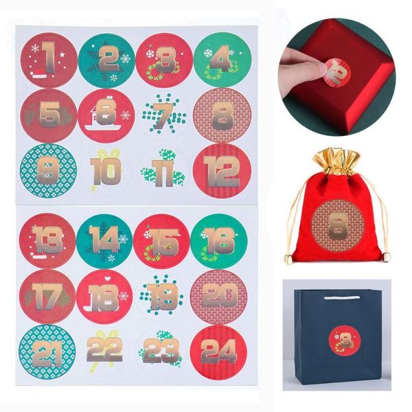 

gift wrap 10sheets cute candy bag party favors box seal labels number round label sticker christmas decoration