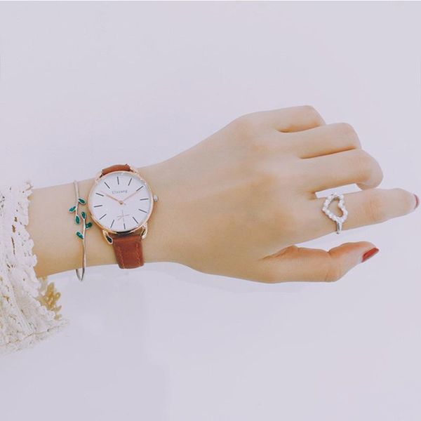 

wristwatches 2021 fashion women watch casual wrist ladies quartz, Slivery;brown